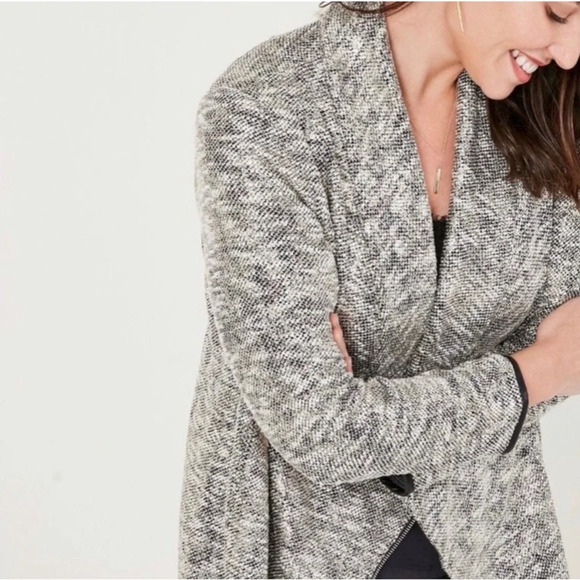 STELLA & DOT Women’s Rebel Gold Shimmer Knit Moto Jacket Zip Front Size XS - Picture 3 of 8